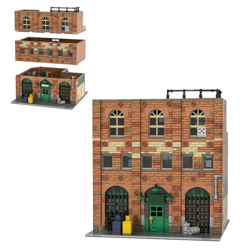 2541 Parti MOC- 107637   Mocs Set Paddy Modular Pub Mattoni Building Blocks Bar Casa Kit scena di strada Regali modello giocattolo