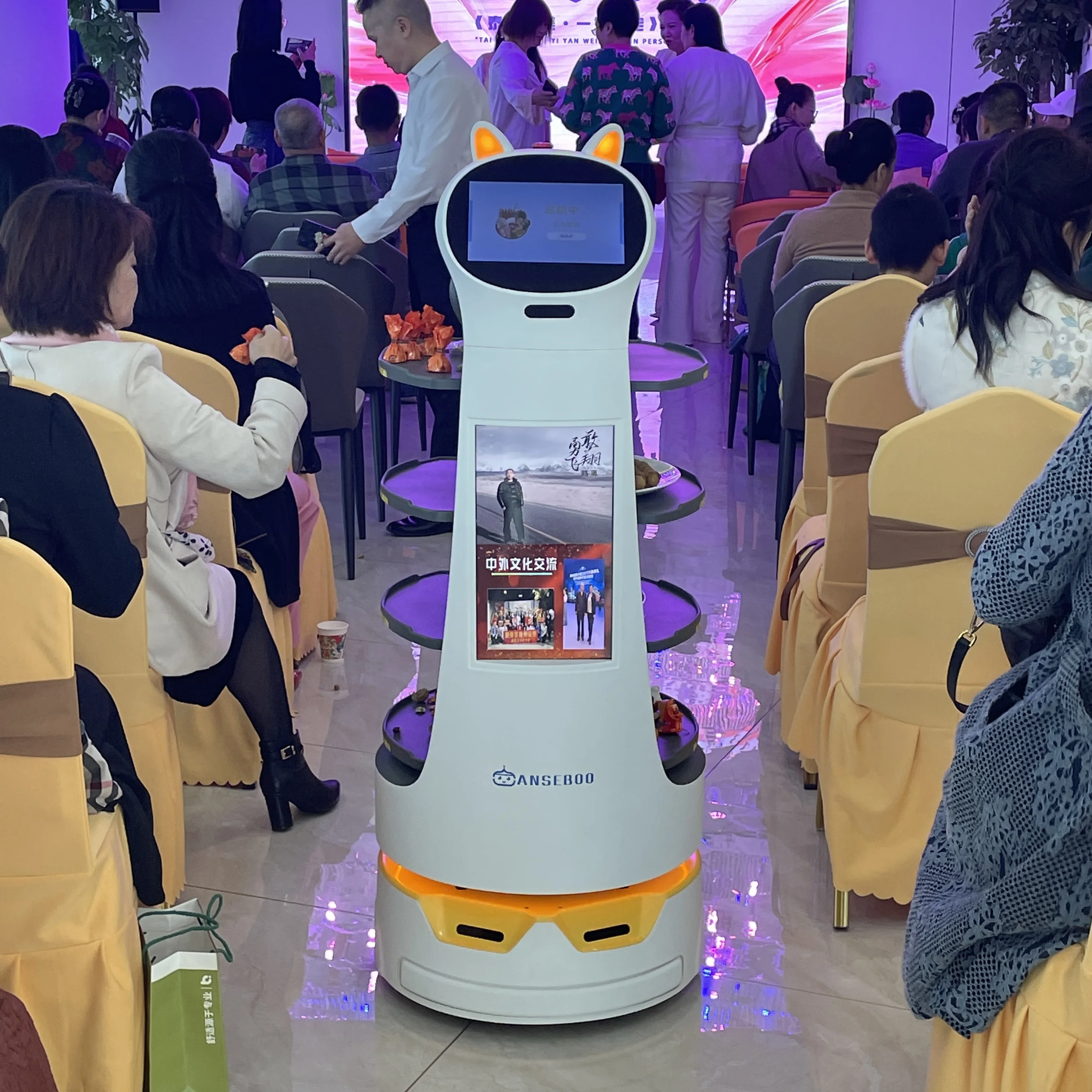 Anseboo Automated Delivery Waiter Robot With APP Control Service Robot for Restaurant Coffe Shop