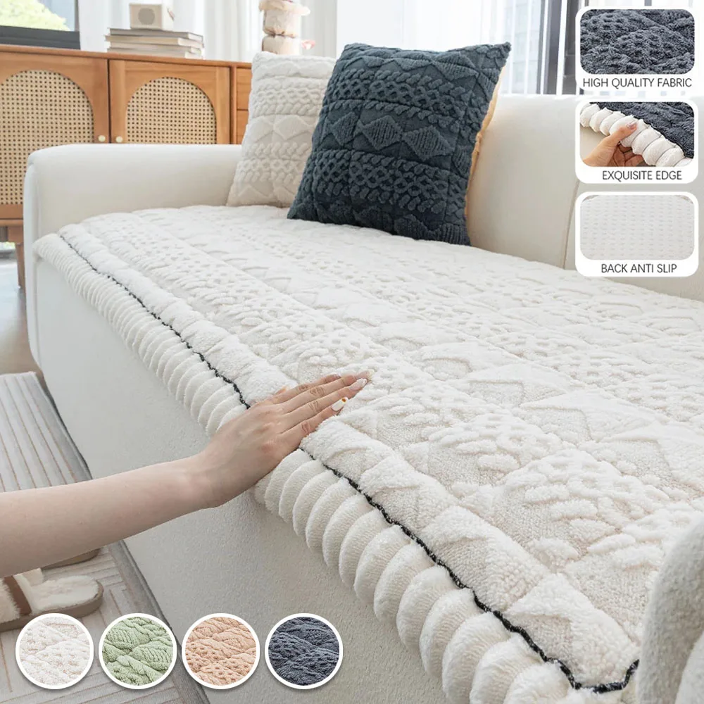 

Sofa Slipcover Pet Dog Friendly Sofa Cover Solid Color Non Slip Slipcover Breathable for Bedroom Office Living Room Home Decor