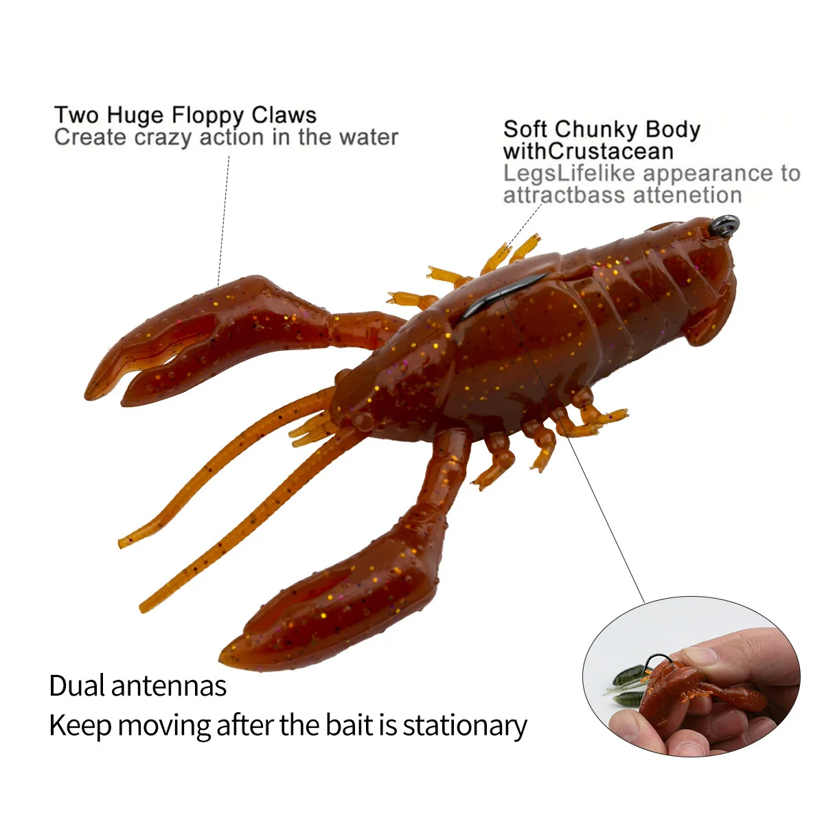 1piece Craw Soft Lure Cool Fishing Lures Artificial Baits Fishing Accessory