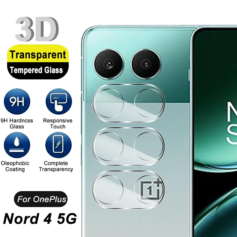 1 + nord4 protetor de tela de vidro temperado para lente da câmera, 3pcs, película protetora clara para oneplus nord 4 nord