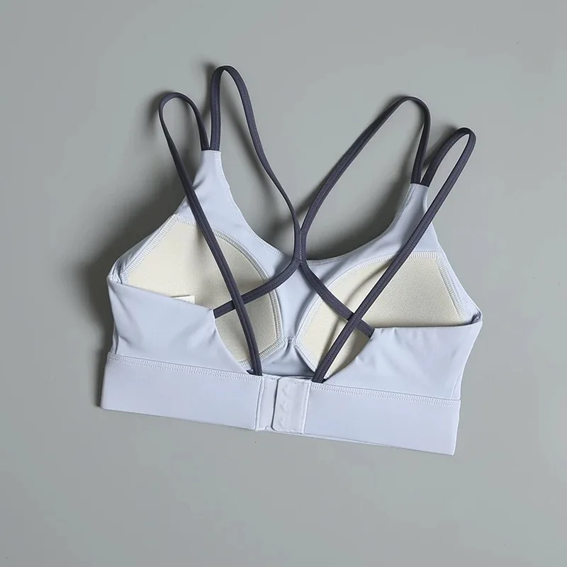 Sportunterwäsche mit Brustpolster, stoßfester Fitness-BH, nacktes Yoga-Top, Lauf- und Outdoor-Bekleidung, schöner Rücken für Frauen – Detail 4