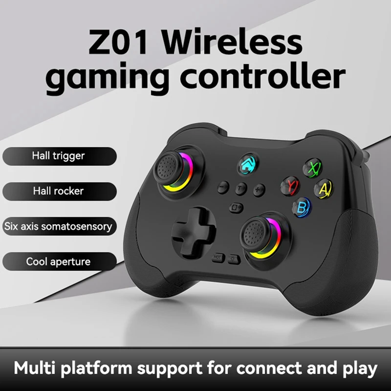 Black Bluetooth Wireless Game Controller With Programmable Turbo Motion Sensor 6-Axis For Switch Steam PS3 PS4 PC