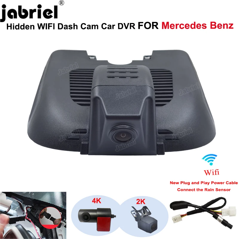 Jabriel Dash Cam 4K Wifi Plug and Play Car DVR for Mercedes Benz A Class w177 B Class w247 w118 for Mercedes Benz AMG A35 CLA35