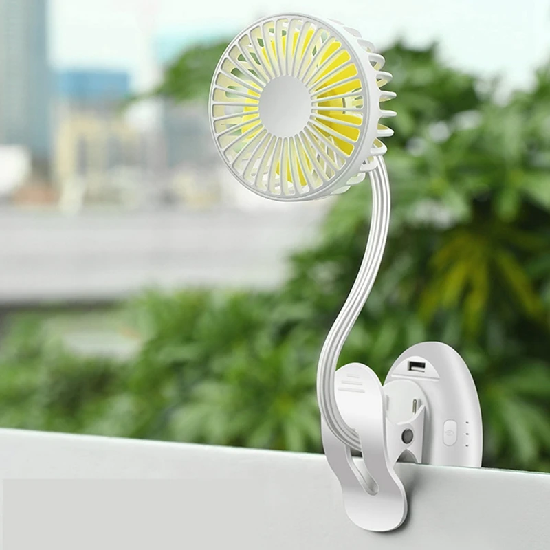 Portable Rechargeable Mini USB Fan Clip On Fan With 3 Speeds Quiet Table Fan For Office Home Desk Outdoor