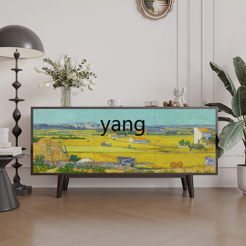 LMM  modern simple household entrance TV cabinet living room solid wood wall dining side cabinet