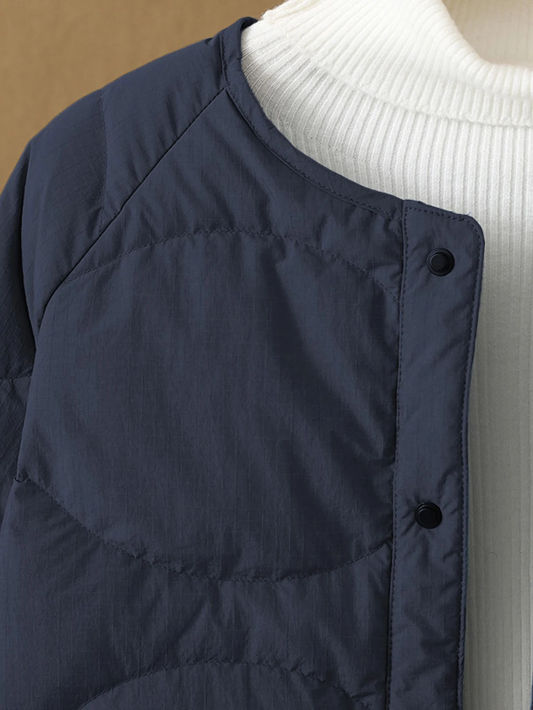 루즈핏 편안한 면 재킷 여성 캐주얼 라운드 넥 코트 클래식 호박 스티치 디자인 다용도 한국 스타일 출퇴근용