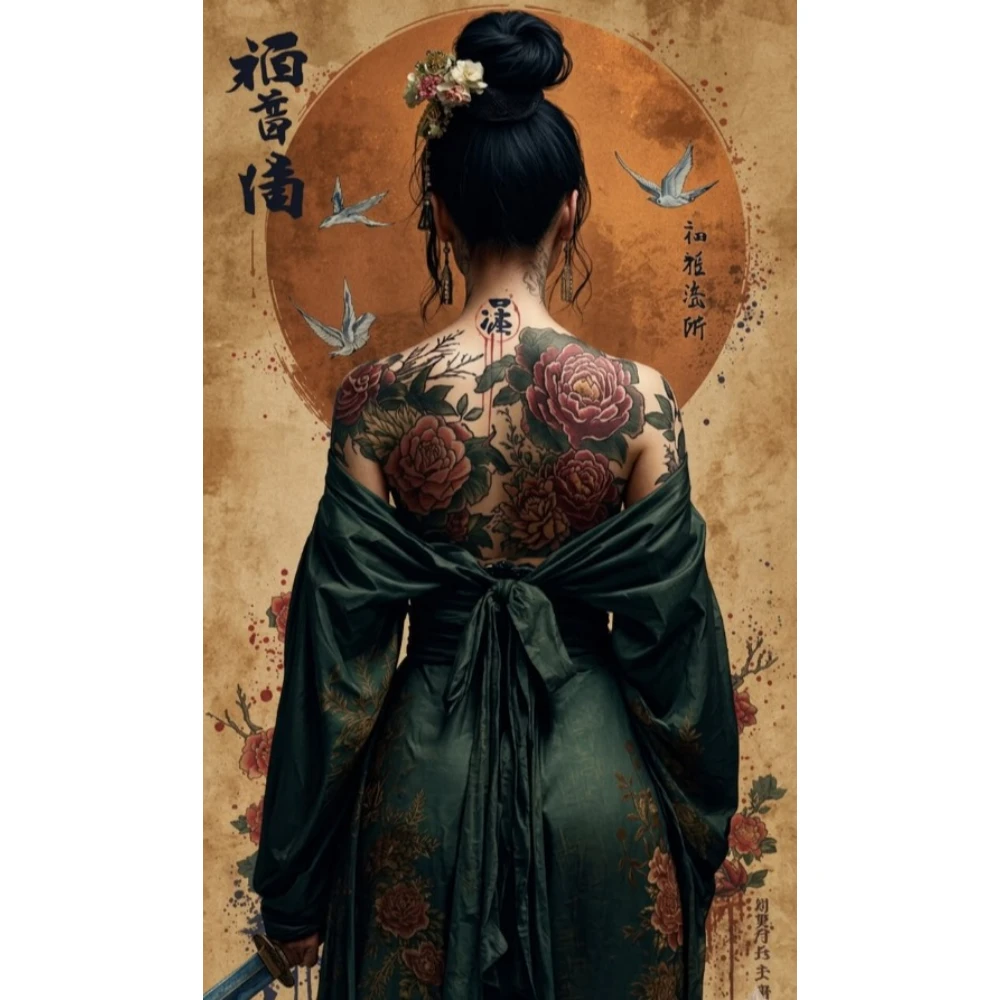 

500/1000/1200/2000 PCS Jigsaw Puzzles Woman Back Tattoo Knight Figure Family Activity Games for Gameroom Bedroom Home Decor
