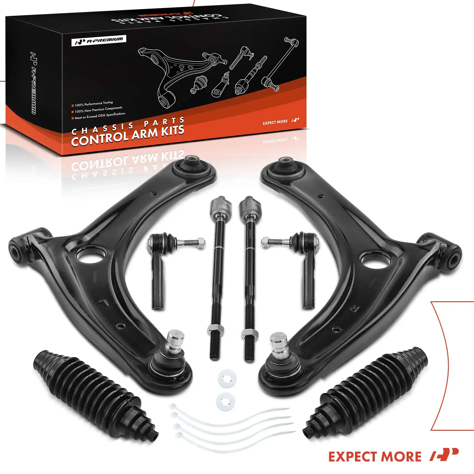 A-Premium 8x Front Control Arm Tie Rod End Ball Joint for Jeep Compass Patriot 2007-2017 Dodge Caliber 2007-2012