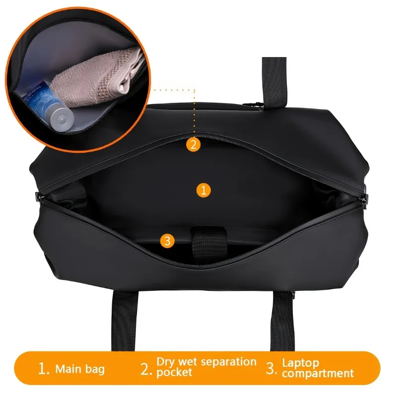 Bolsa de viagem de grande capacidade, mochila portátil noturna unissex esportiva fitness, perfeita para esportes e aventuras ao ar livre