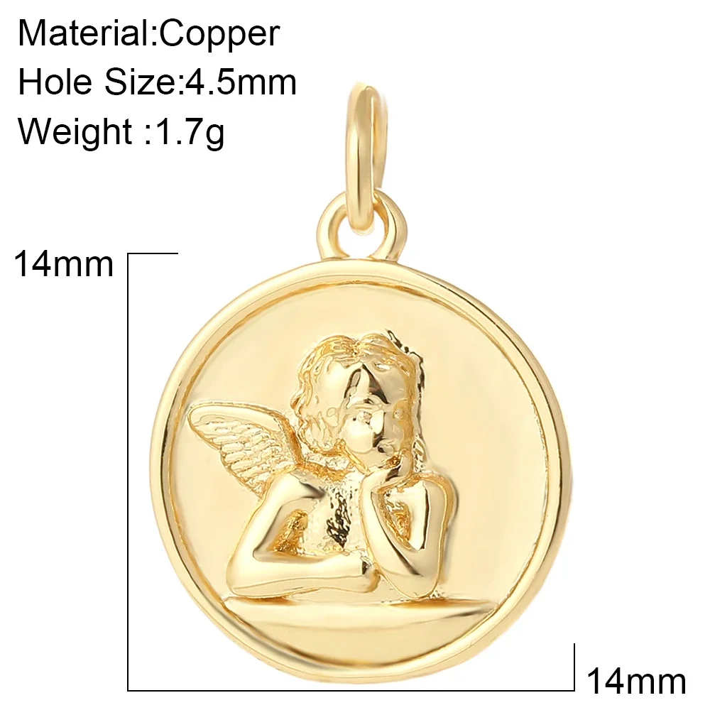 Cute Angel Wings Girl Charms per la creazione di gioielli orecchini fai da te di alta qualità collane bracciali portachiavi ciondolo Color oro