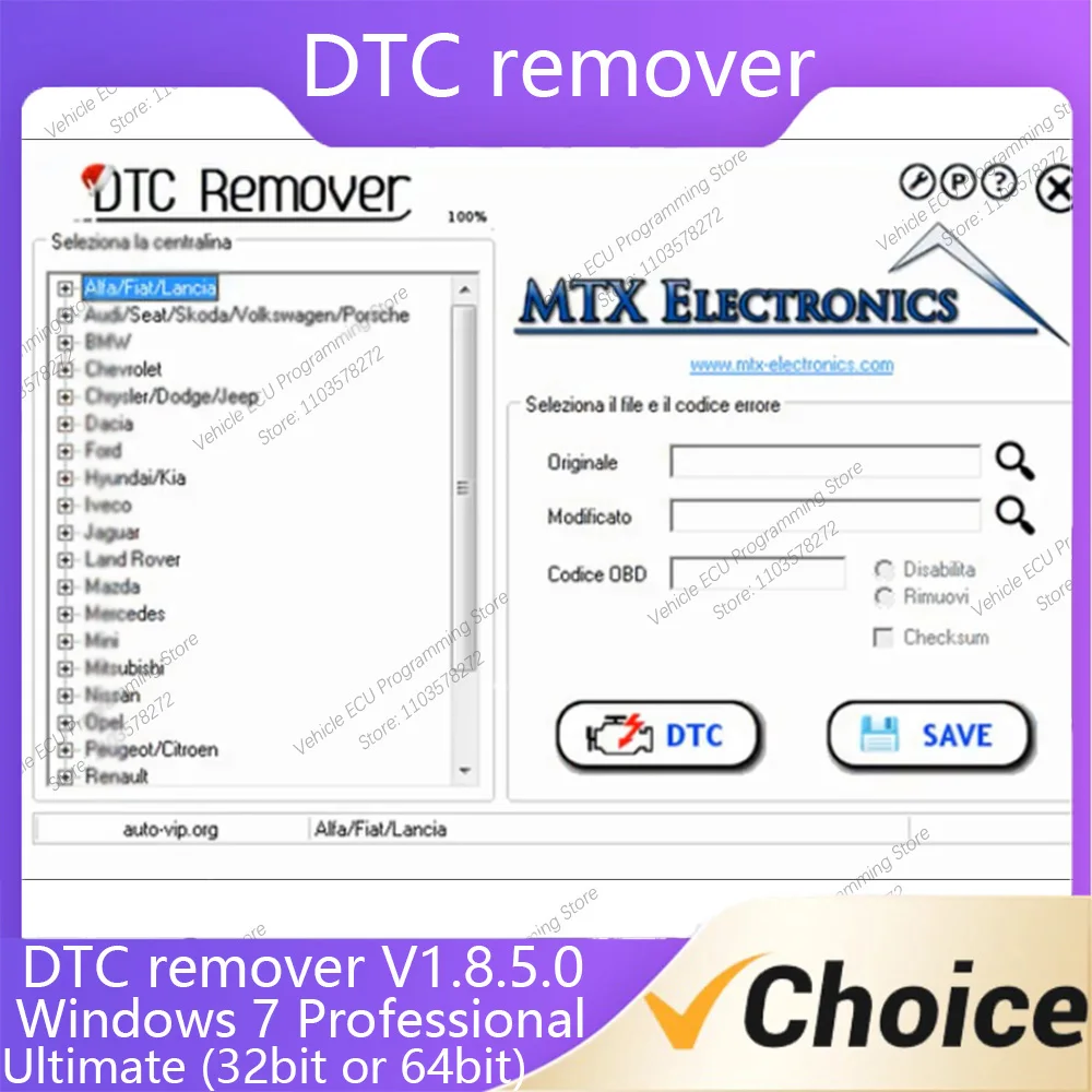 

DTC removal V1.8.5.0 Software 2024 Function Remove Cars DT-C Delete Faulty Matching Equipment KE-SS/KT-AG From ECU For use -20%