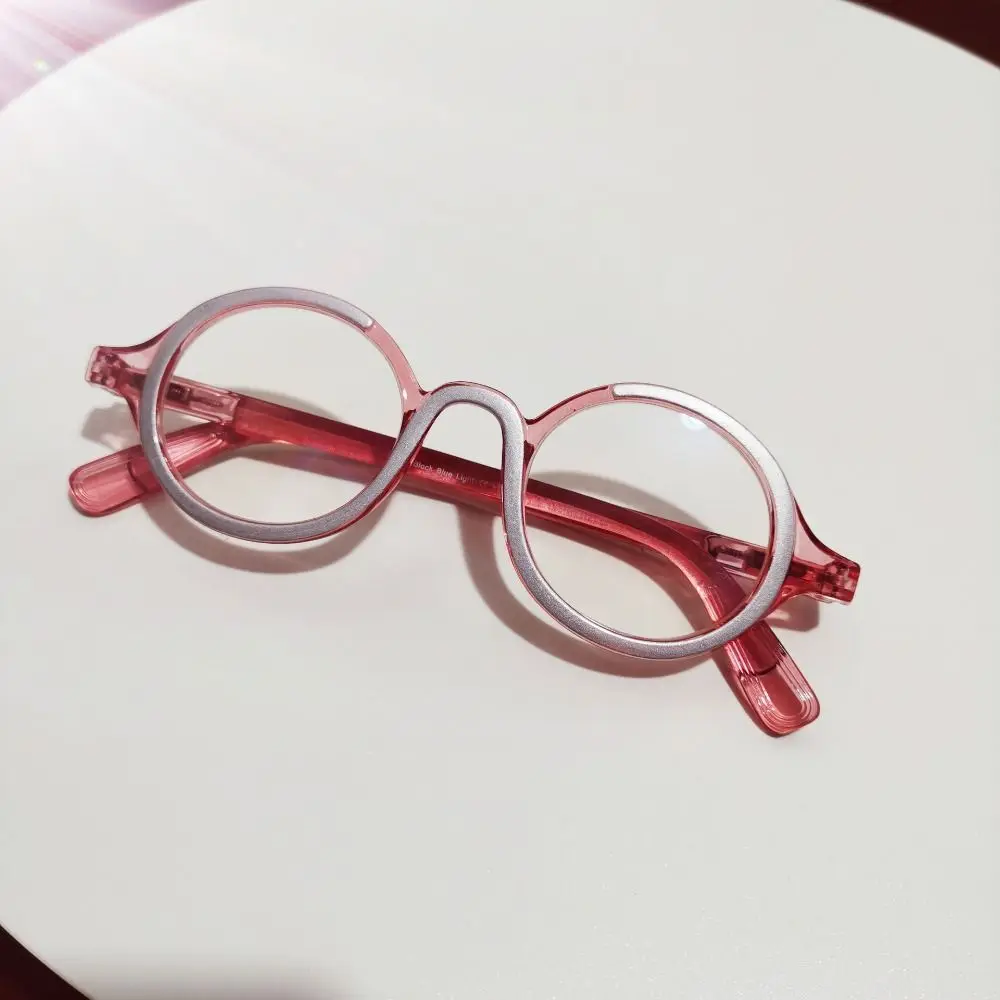 Vision Care Reading Glasses Round Frame Hyperopia Anti-Blue Light Glasses Ultra Light Resin Spring Leg Optical Frame Eyewear