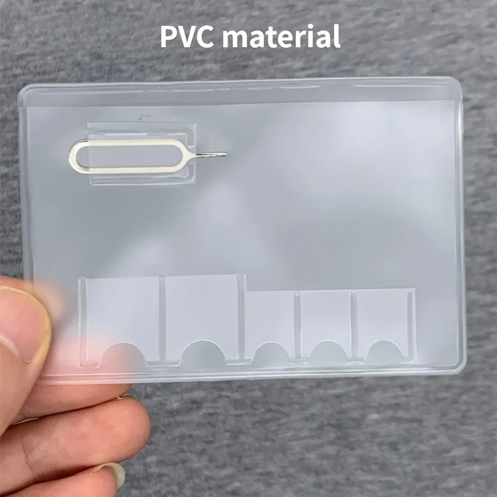 SIM Card Storage Case with SIM Pin Removal Tool - Clear Organizer with SIM Slot, ID Holder, Compact Phone SIM Protector