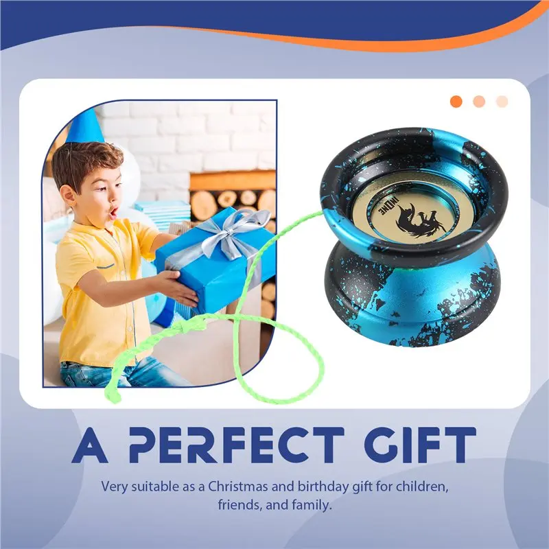 BEDW-Professional Butterfly Yoyo Alloy Responsive Yoyo 10 Ball Bearing Yoyo For Advanced Player With 10 Strings
