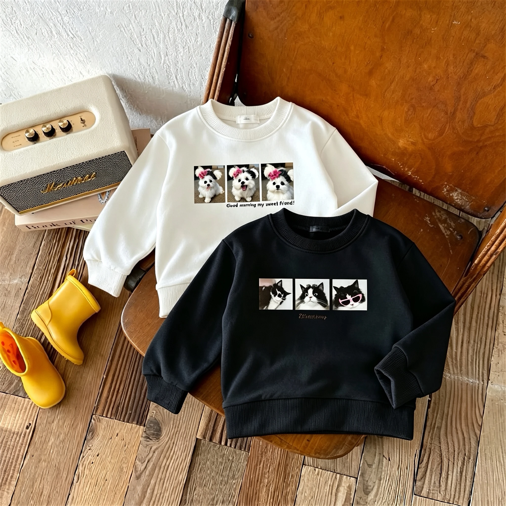 Baby Clothing Knitting Patterns - Animal Pattern Kids Sweatshirt Autumn Clothing