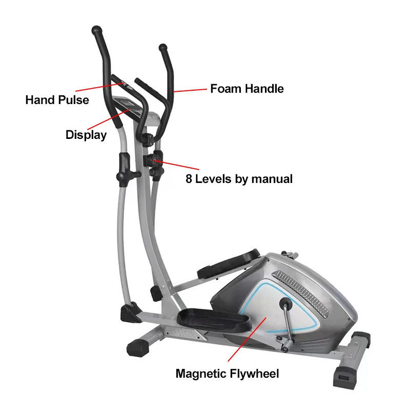 آلة تمرين بيضاوية الشكل، دراجات بيضاوية الشكل للياقة البدنية والتمرين مع شاشة LCD
