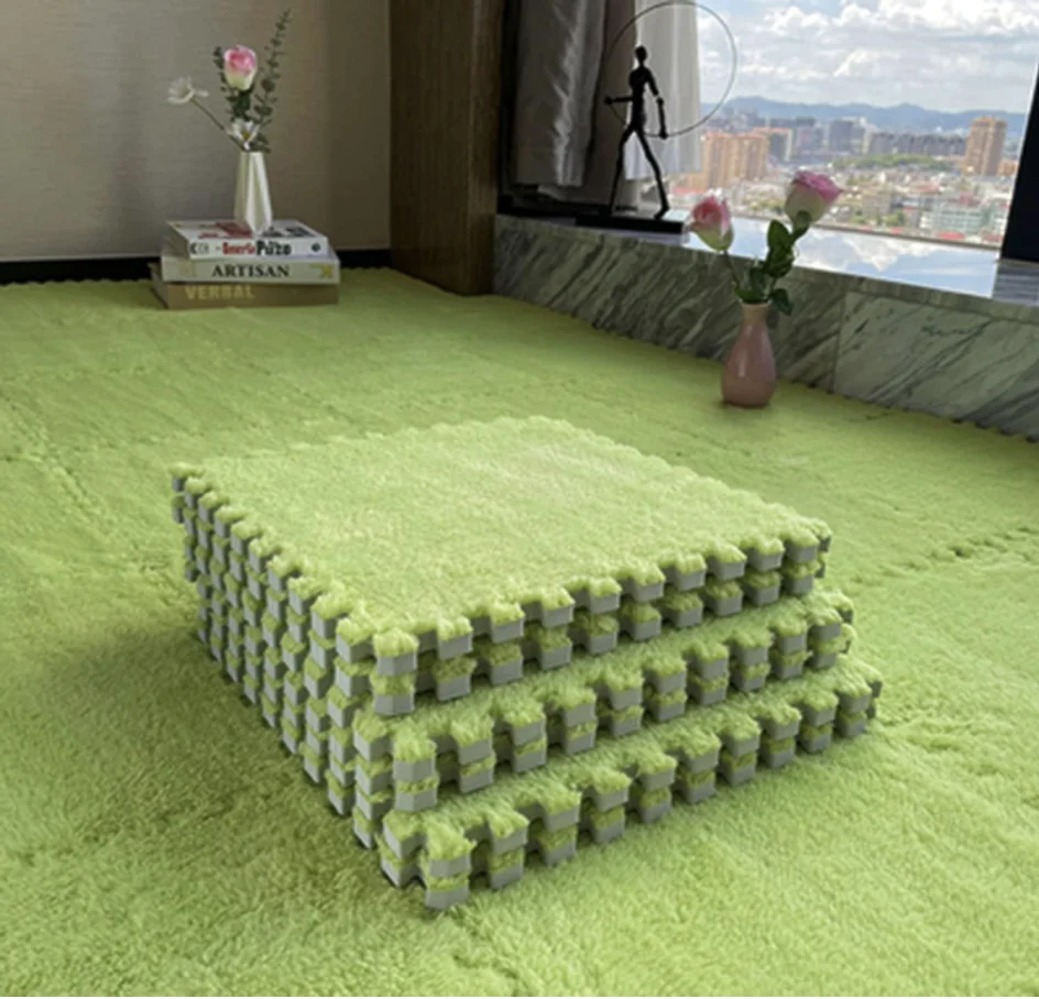 두꺼운 연동 카펫 푹신한 영역 깔개, 푹신한 부드러운 EVA 폼 매트, 보호 바닥 타일, 아기 크롤링 운동 놀이, 12 개