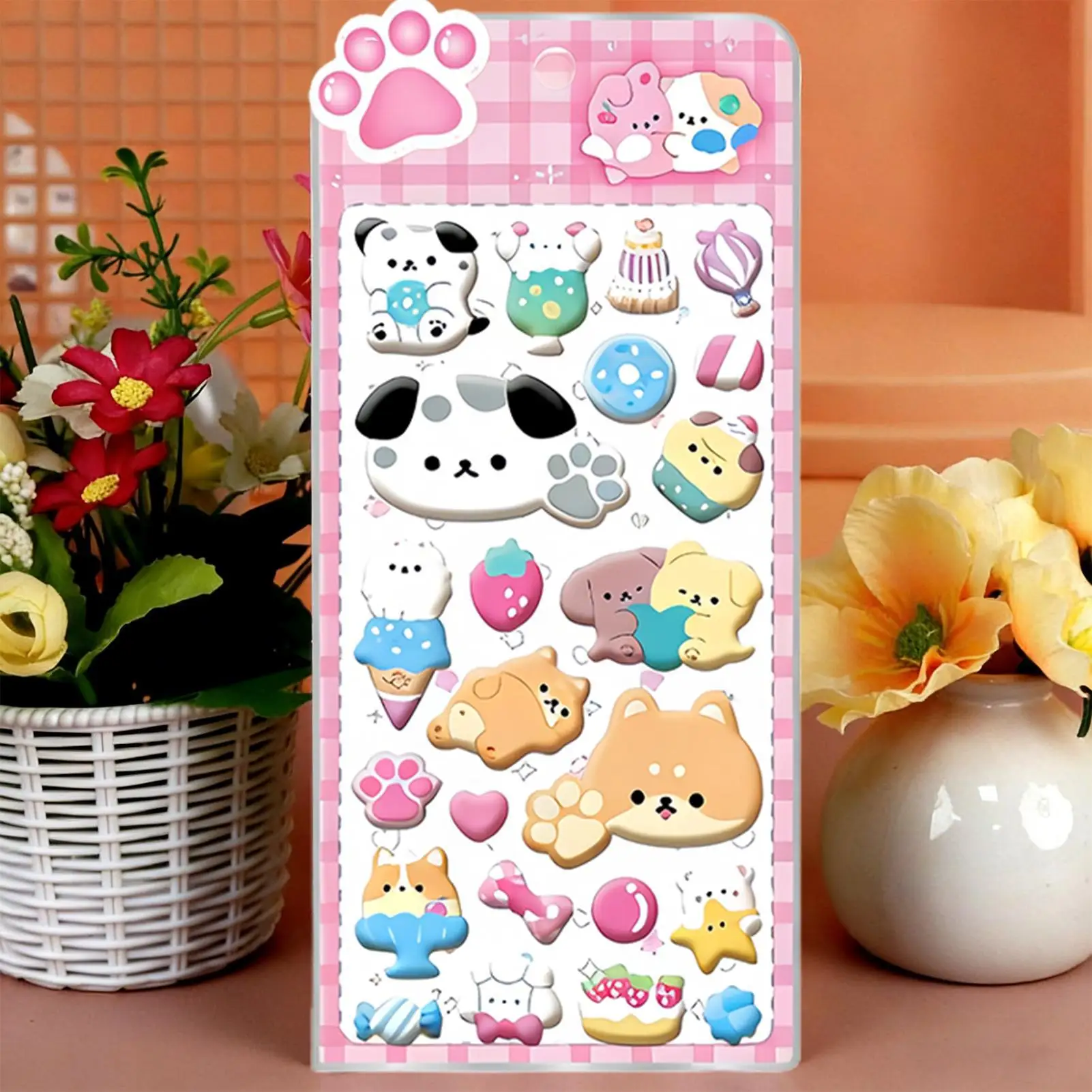 어린이를위한 스티커 만화 동물 스크랩북 데칼 노트북을위한 귀여운 동물 데칼 전화 케이스 파티 생일 교실 활동