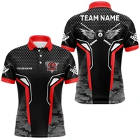 Camisetas Polo con Gráficos de Billar a la Moda 2026 para Hombre, Personalizadas con Nombre y Nombre de Equipo, Camiseta Deportiva Transpirable para Gimnasio
