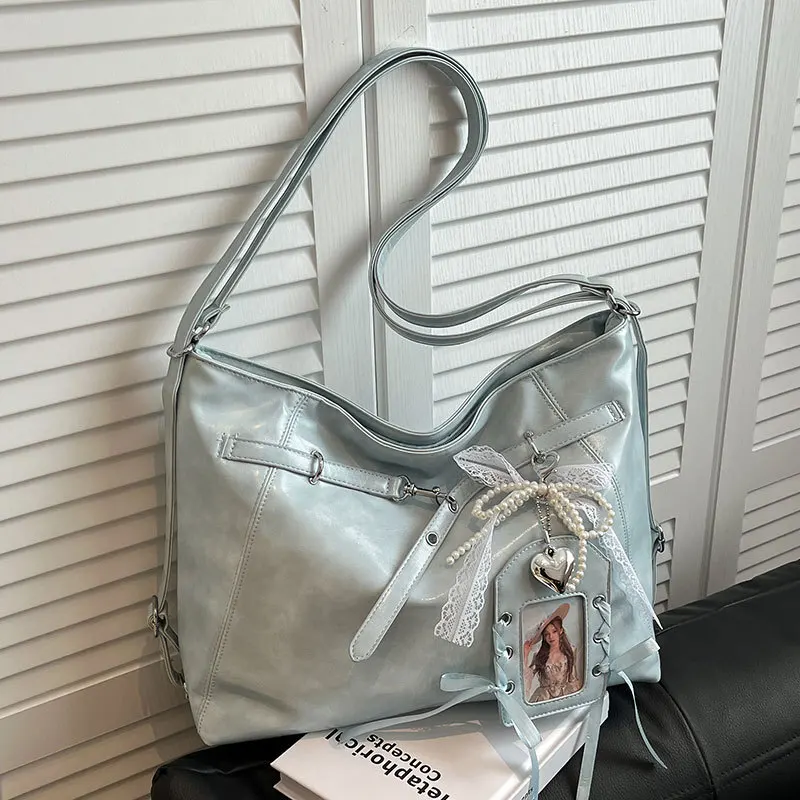 

2025 New Retro Leisure Large Capacity Single Shoulder Tote Bag for Women's Popular Commuting Versatile Backpack