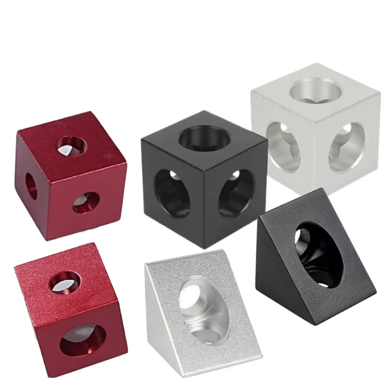 4pcs 1515/2020 Aluminum Block 90 Degree Angle Corner Connector for V-Slot/C-Beam Aluminum Extrusions Profile 3D Printer Parts