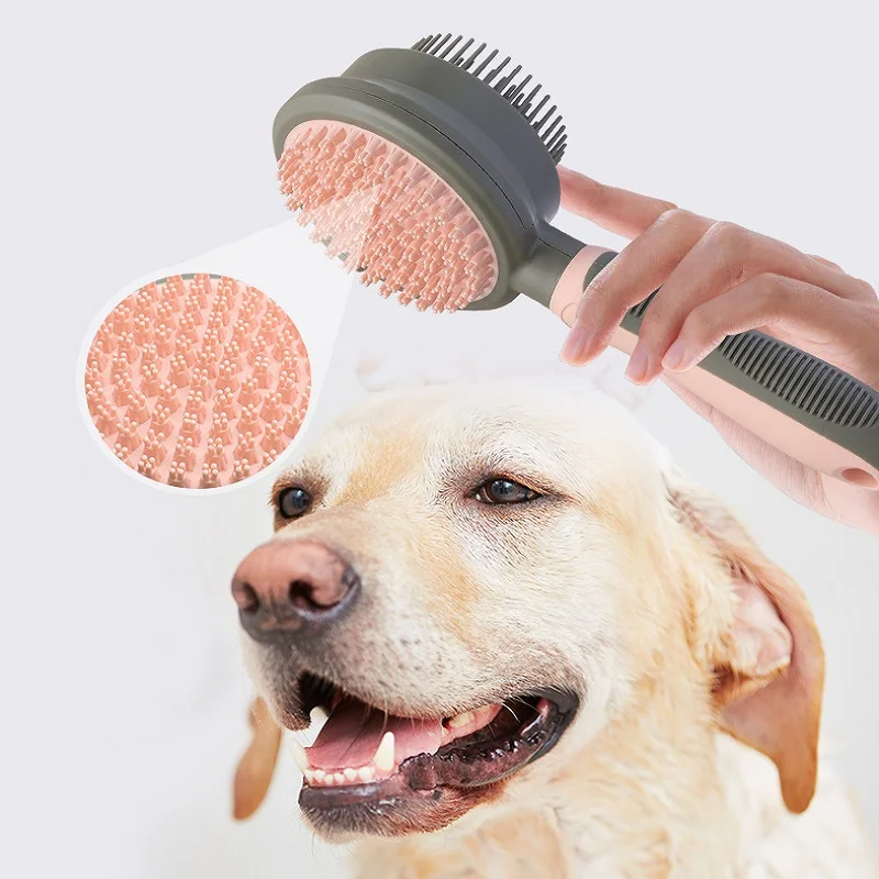 

NEW Pet Dog comb double-sided Bathing Brush Plastic Massage Beauty Bristle Brush Floating Hair Remove Grooming Tools