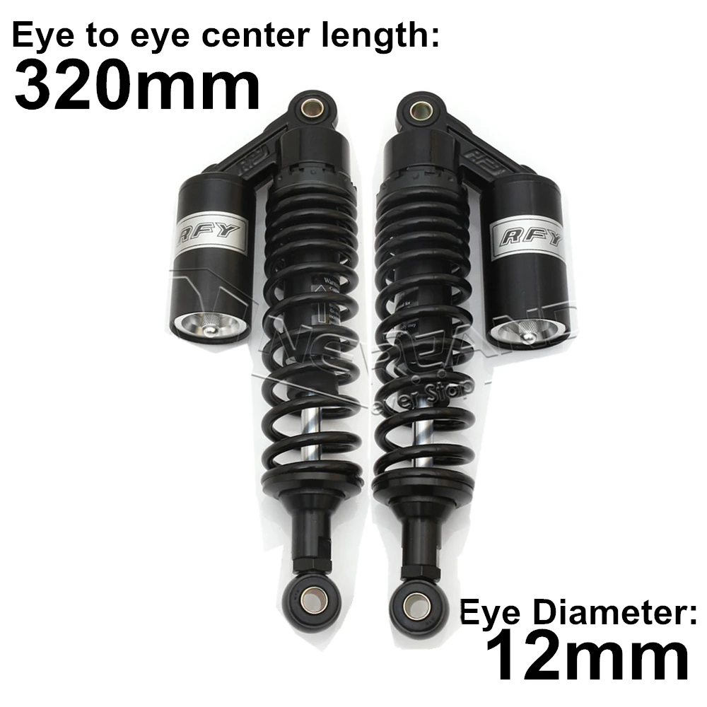 Zwart 280Mm 320Mm 340Mm 360Mm 380Mm 440Mm Motorcycle Air Schokdemper Achterwielophanging Atv quad Scooter Dirt Bike Motor D20