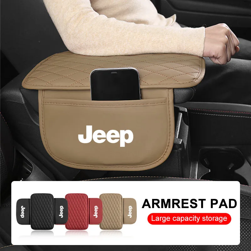 

1Pcs Leather Car Armrest Mat Tissue Boxes Height Pad Armrest Box For Jeep Wrangler Grand Cherokee Renegade Tyre Stem Air Caps