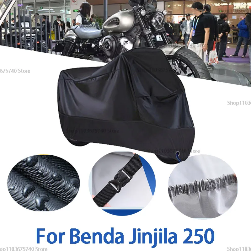 

Motorcycle Full Covers For Benda Jinjila 250 Car Outdoors Sun Protection Dust No Ear Thickened Oxford Clothcover Accessories