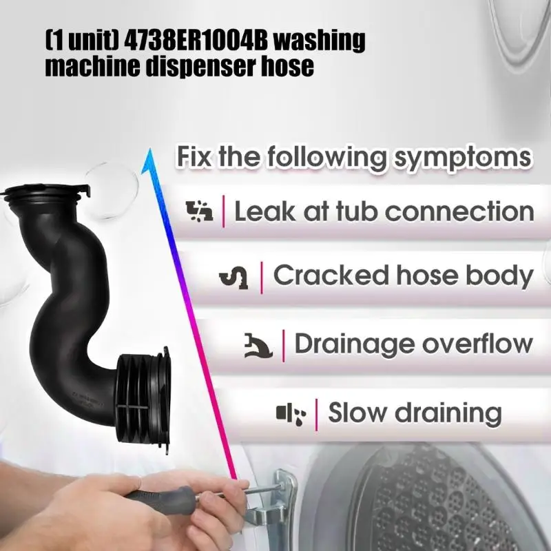   Rubber Drainage Pipe Adapter for Front Load Washers Easy Setup Rubber Texture