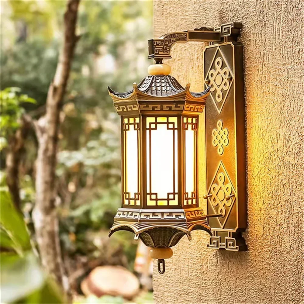 ASHER Outdoor Wall Lamps Bronze Lighting LED Sconces Classical Waterproof Retro for Home Balcony Decoration