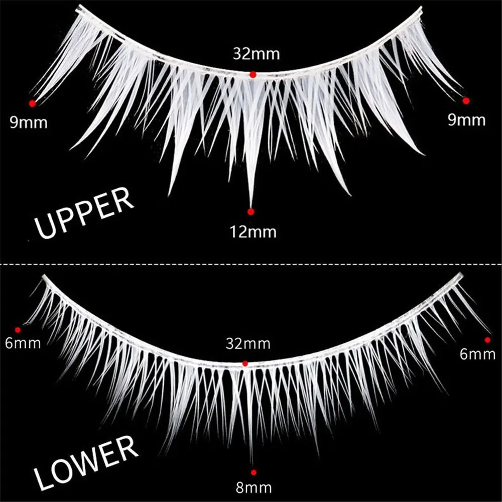 Eye Makeup Tools Halloween White Lashes Natural Look Reusable False Eyelashes Masquerade Party White Manga Lashes