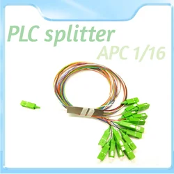 Divisor PLC de fibra óptica, divisor de Color, 1x16, PLC SC/APC SM, modo único FTTH, 0,9mm, G657A1, LSZH, PVC, 1m, 5 a 10 unidades por lote