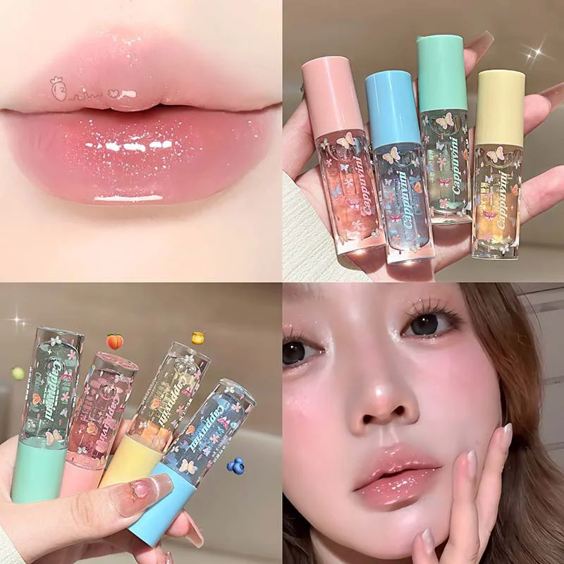 ลิปกลอส Cappuvini Moisturizing Water Light ชิมเมอร์เจลลี่เนื้อมิเรอร์ ลิปกลอสใส ชุ่มชื้น บำรุงริมฝีปากให้อวบอิ่ม