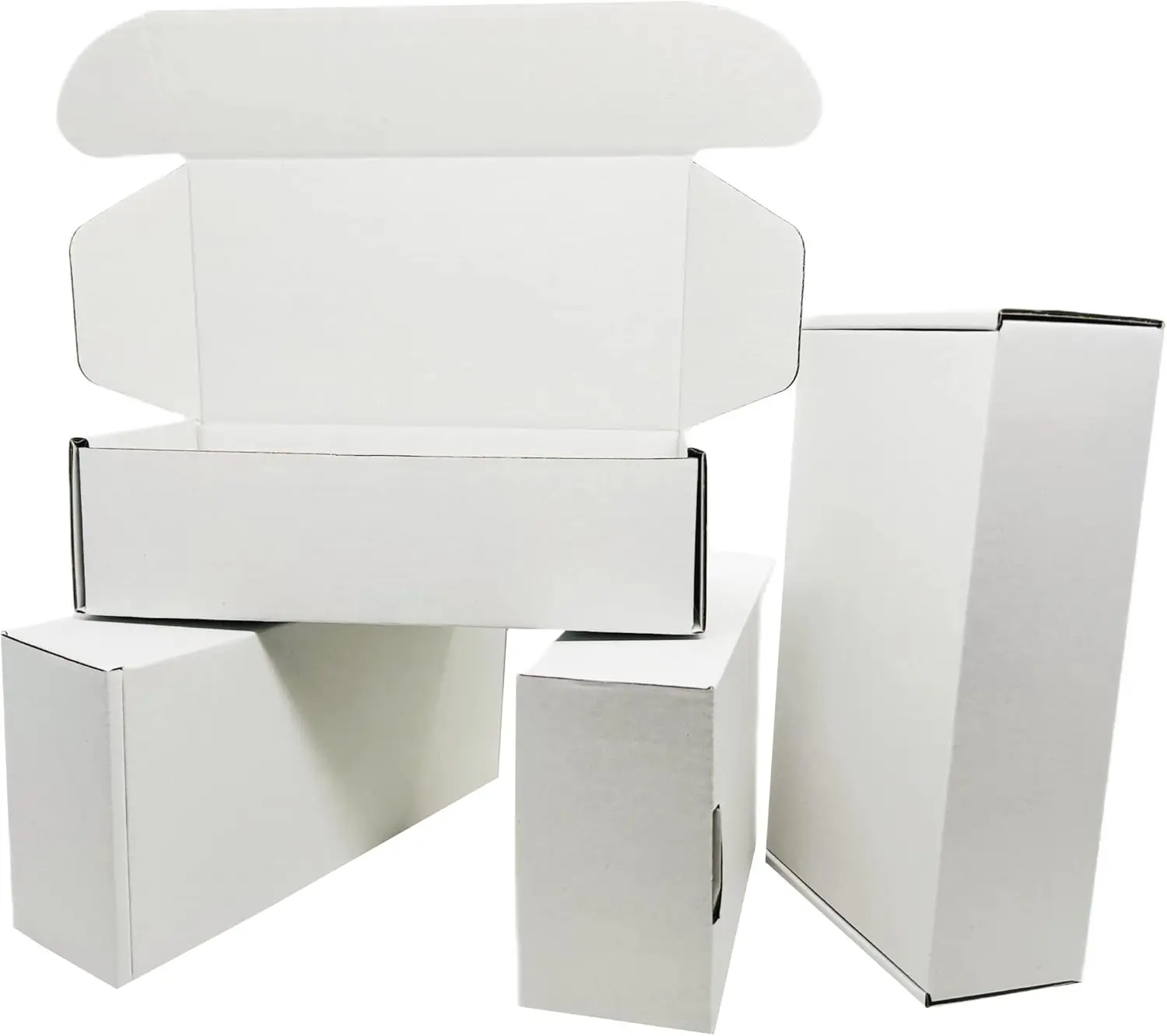 

50 Pack 5x3x1 Corrugated Cardboard Boxes, Small White Shipping Boxes for Business & Gift Packaging