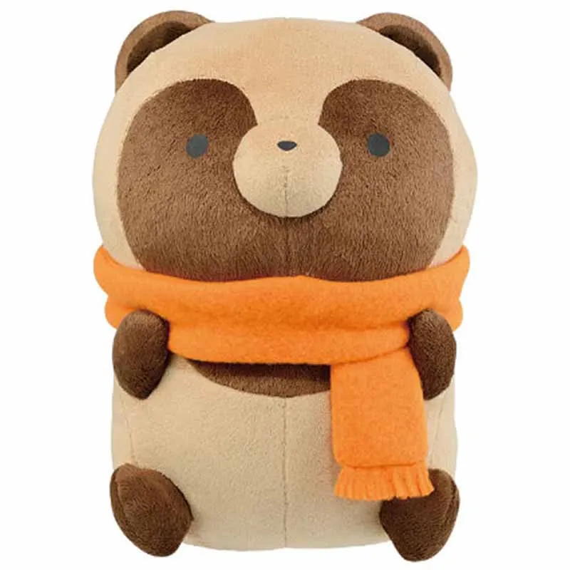 

New Cute Tanuki to Kitsune Raccoon Dog Winter With Scarf Plush Plushie Stuffed Animals Doll Toy Kids Christmas Gifts 26cm