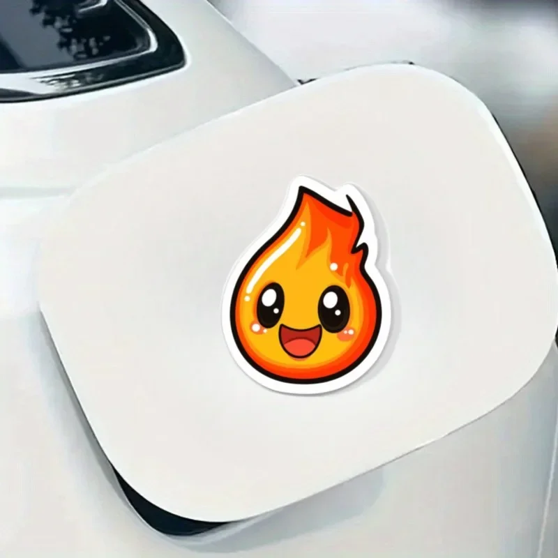 1 قطعة لعوب لطيف الكرتون لهب ملصق حائط من الفينيل-محبي النار هدية ملصق لأجهزة الكمبيوتر المحمولة/حافظات الهاتف/زجاجات المياه/دفاتر الملاحظات