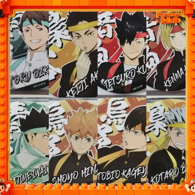 

Original Haikyu!! Merch – 75mm Badges Pin Shoyo Hinata, Tobio Kageyama, Tetsuro Kuroo & Tooru Oikawa Aniem Goods Toy Gift