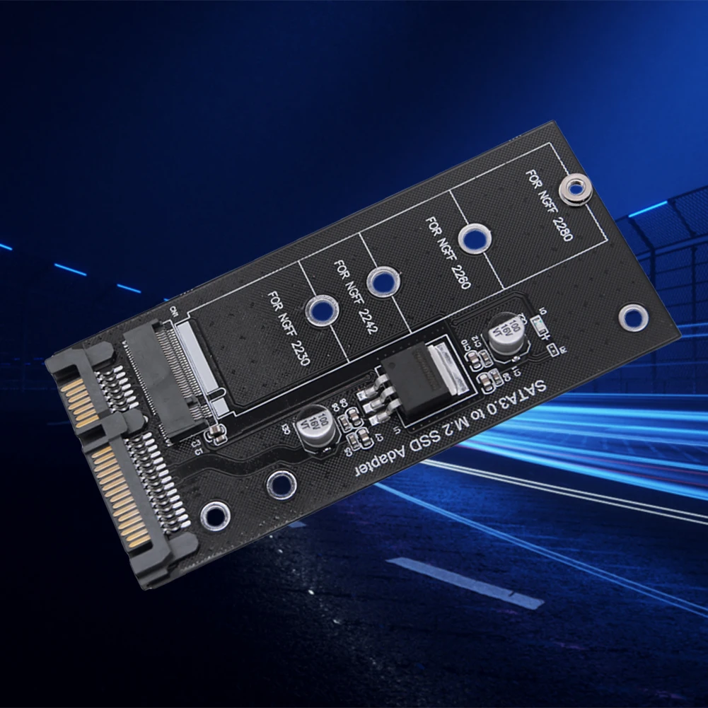 

Адаптер SSD M2 к SATA3.0 22-контактный преобразователь SSD Плата адаптера 6 Гбит/с Поддержка NGFF 2230 2242 M2 SSD Поддержка NGFF 2260 2280 M2 SSD