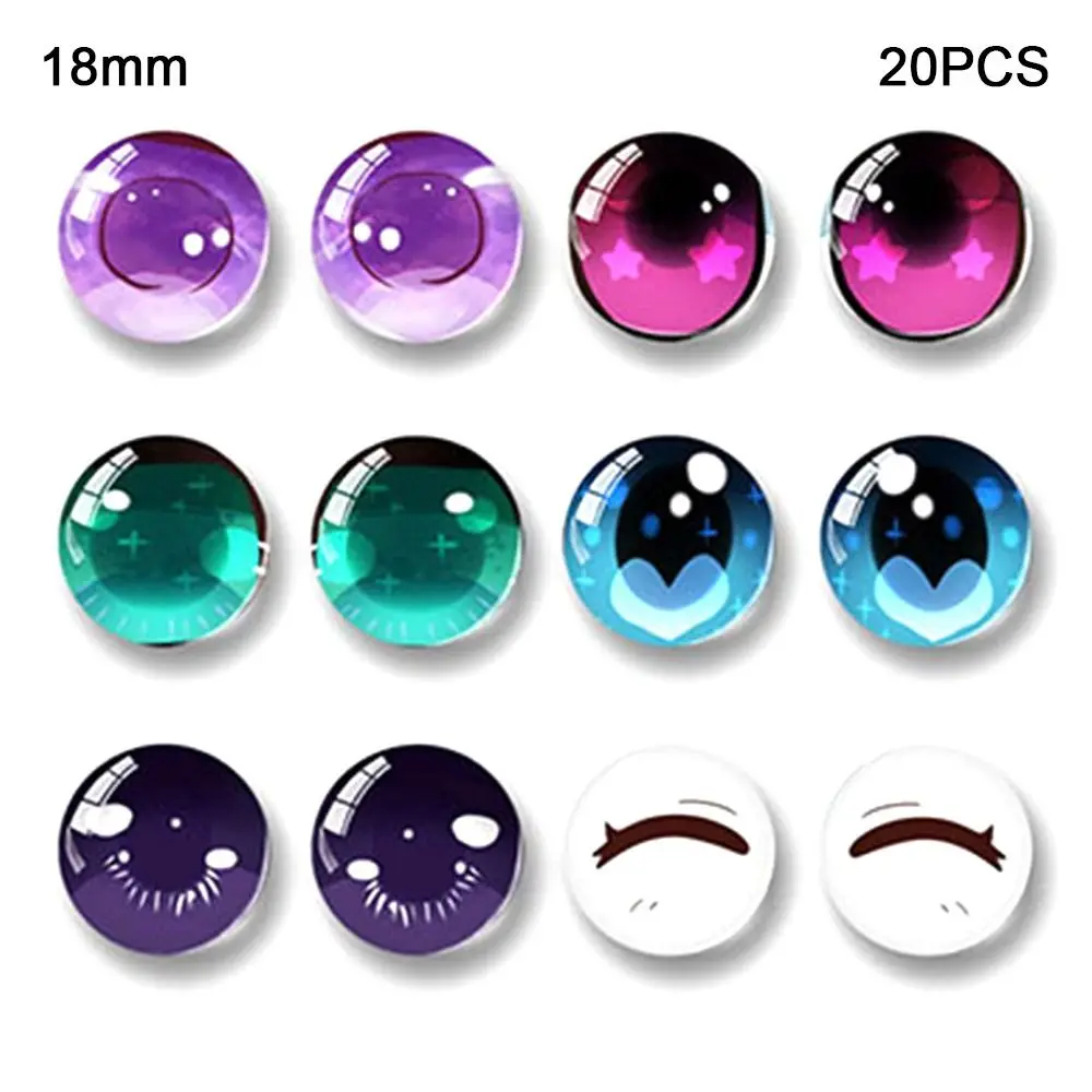 20pcs/10pairs 6mm-20mm Eyes Crafts Eyes Crystal Plastic Puppet Crystal Eyes Glitter Crystal Eyes DIY Doll Accessories