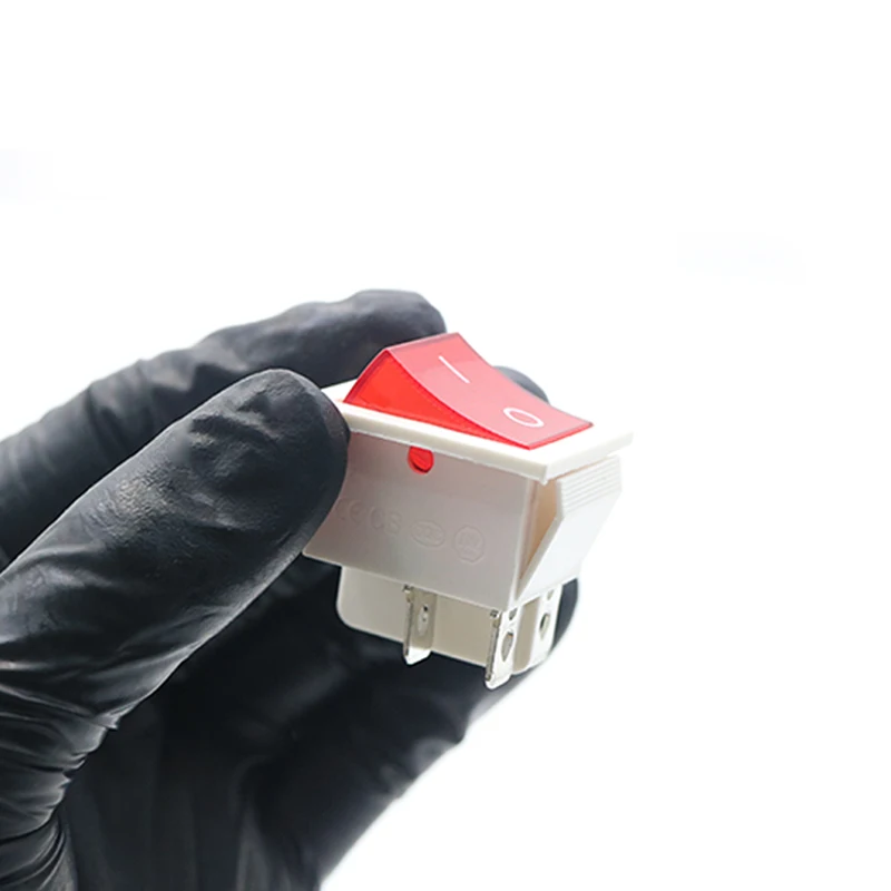 KCD4 Illuminated Rocker Switch 2-Position ON/OFF 4-Pin 15A 250VAC 20A 125VAC - White Base Power Switch for Electrical Equipment,