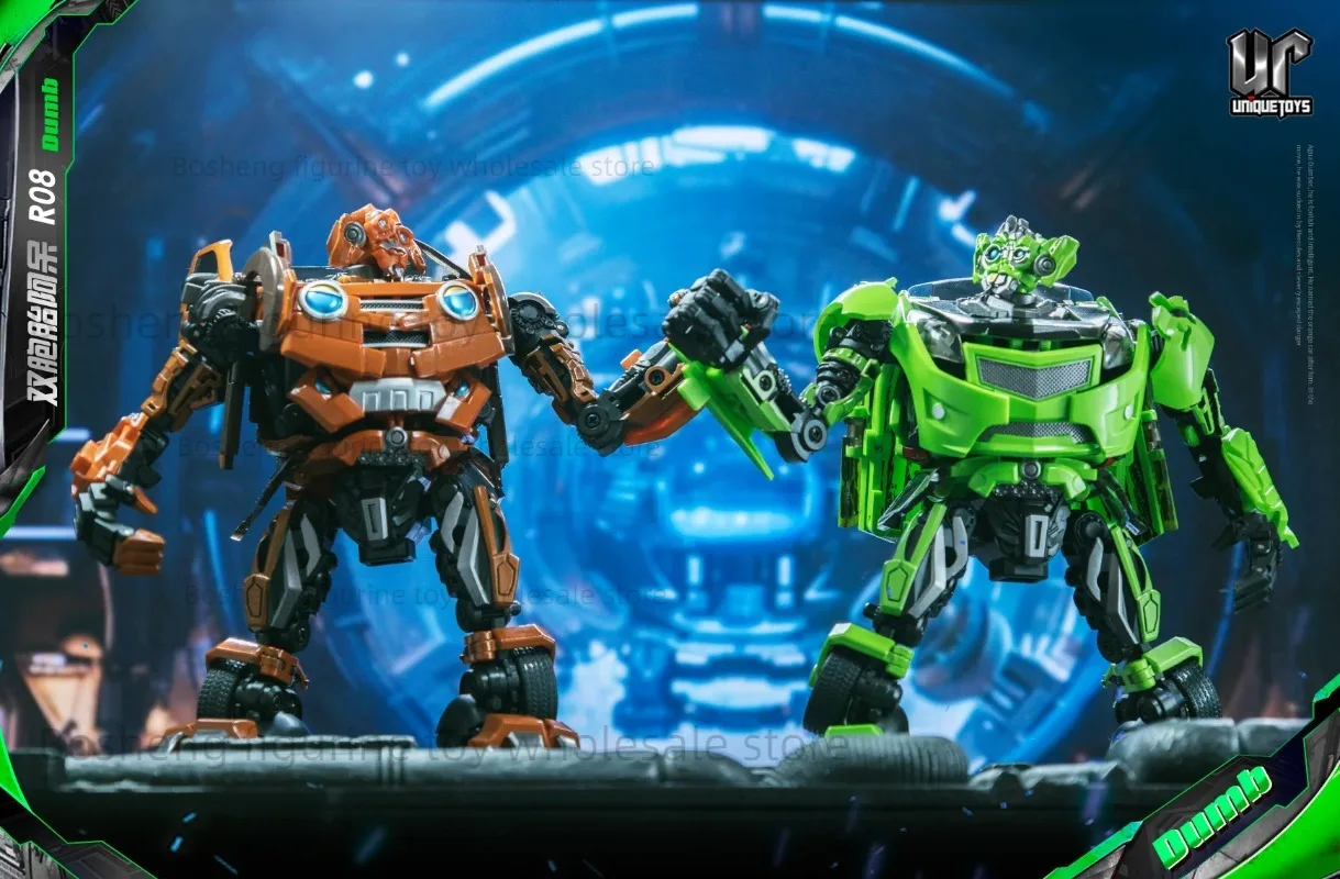 UT تحويل اللعب R-08 R08 التزلج R07 R-08 Mudflap الدمبل التوائم 13 سنتيمتر ألعاب فريدة Trax سبيكة عمل الشكل ألعاب روبوتية