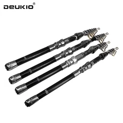 DEUKIO Telescopic Rock Fishing Rod Spinning Fly Carp Feeder Carbon Fiber 2.7M 2.4M 2.1M 1.8M 1.5M Mini Travel Rod Reel Seat
