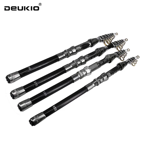 Imagen 1 del producto DEUKIO-caña de pescar telescópica en roca, alimentador giratorio de carpa con mosca, fibra de carbono, 2,7 M, 2,4 M, 2,1 M, 1,8 M, 1,5 M, Mini asiento de carrete de caña de viaje