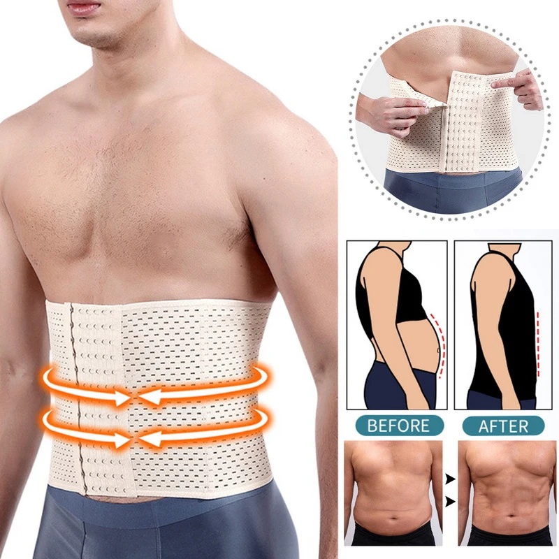 Men Slimming Body Shaper Waist Trainer Trimmer Belt Corset For Abdomen Belly Shapers Tummy Control Fitness Compression Shapewear