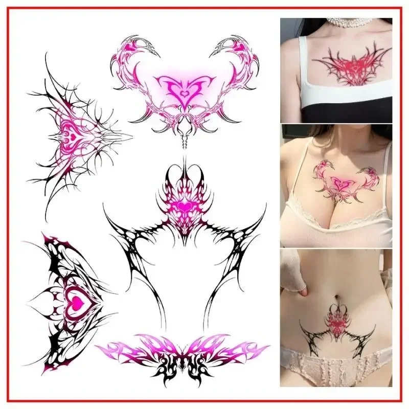 Sexy Succubus Set Fake Tattoo for Women Hotwife Temporary Tattoo Cover Scars Art Lasting Stickers Waterproof Tatuajes Temporales