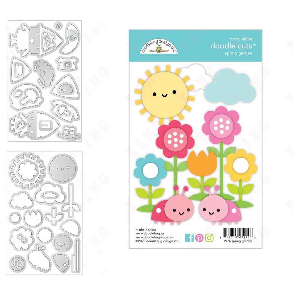 

New 2023 Scrapbook Diary Decoration Embossing Diy Gnomies Doodle Spring Garden Doodle Metal Cutting Dies Handmade Craft Template