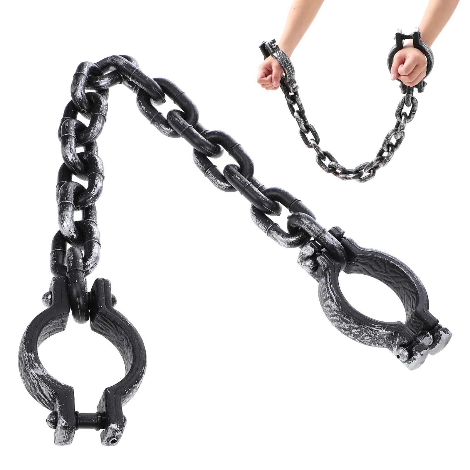 

Halloween Performance Props Prisoner Wrist Shackles Prison Handcuffs Chain Links for Halloween Cosplay Costume Party Supplies