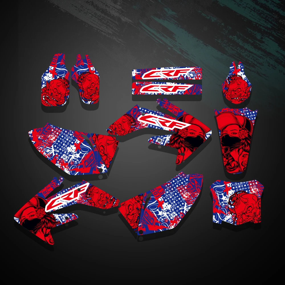 New Style TEAM GRAPHICS BACKGROUNDS DECALS STICKERS Kits For Honda CRF250 CRF250R CRF 250 250R 2008 2009
